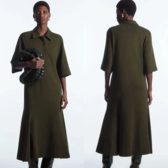 COS | Dresses | Cos Green Polo Shirt Dress | Poshmark